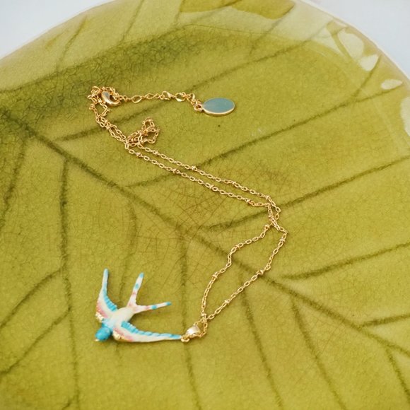 NWT  blue swallow necklace BILL SKINNER - Picture 9 of 12